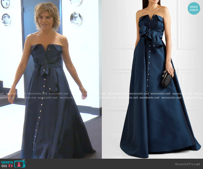 Alexis Mabille Tie-Detailed Faille Gown worn by Lisa Rinna on The Real Housewives of Beverly Hills