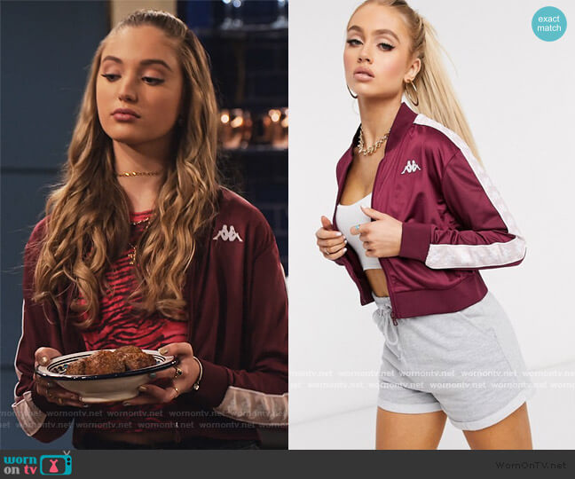 ASOS Kappa cropped banda zip through Jacket worn by Brooke Bishop (Bella Podaras) on The Expanding Universe of Ashley Garcia