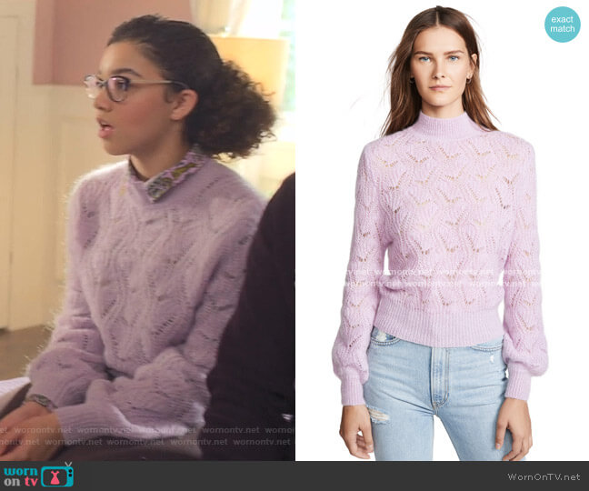 ASTR the Label Audra Sweater worn by Mary-Anne Spier (Malia Baker) on The Baby-Sitters Club