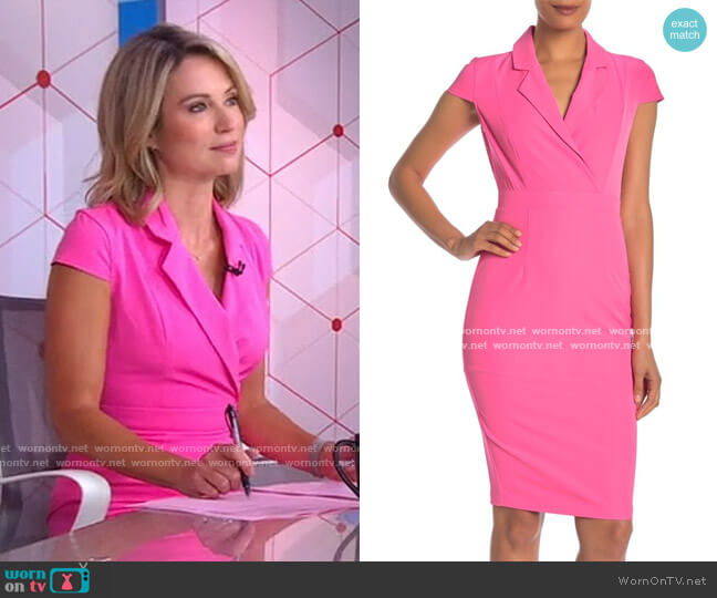 Alexia Admor Cap Sleeve Midi Sheath Dress worn by Amy Robach on Good Morning America