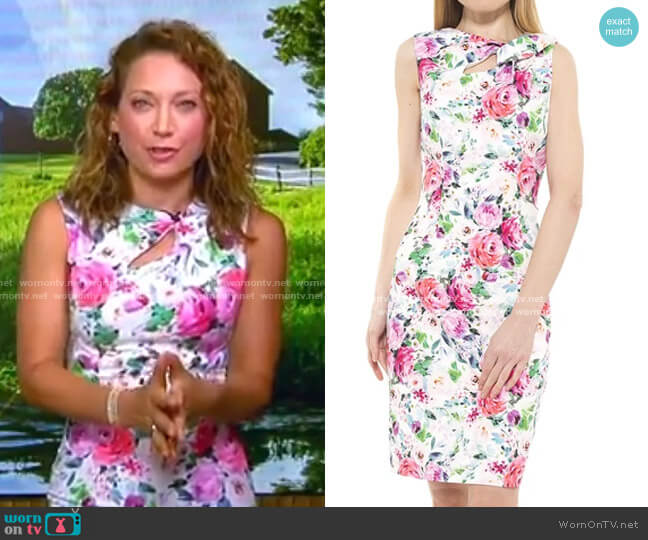 Alexia Admor Harper Neck Cutout Dress worn by Ginger Zee on Good Morning America