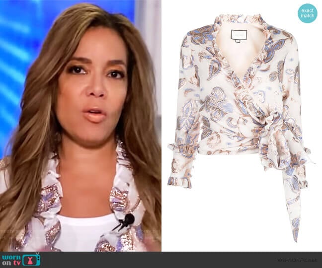 Alexis Marceau wrap-style top worn by Sunny Hostin on The View