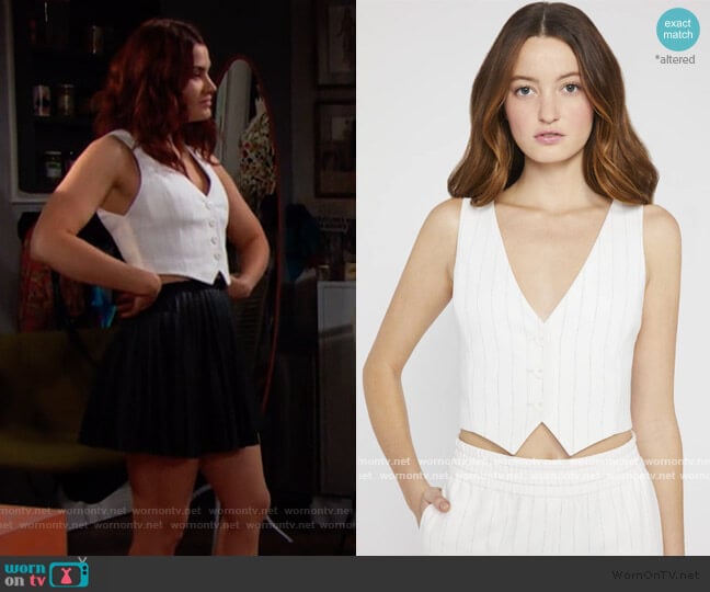 Alice + Olivia Donna Cropped Vest worn by Sally Spectra (Courtney Hope) on The Bold and the Beautiful
