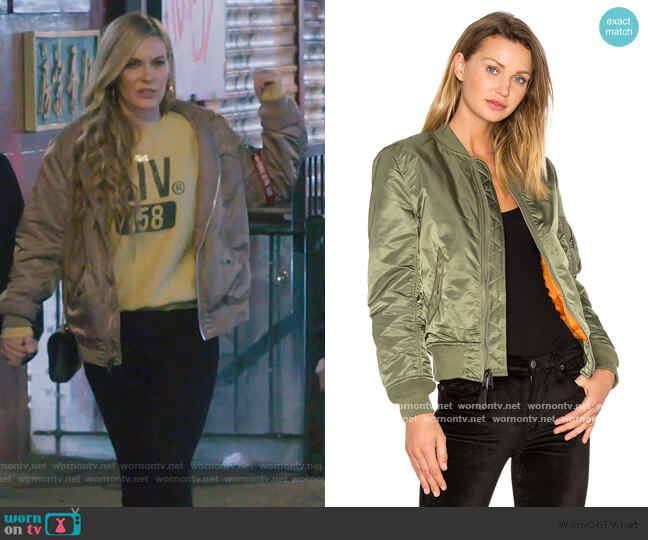 Alpha Industries MA-1 W Bomber worn by Leah McSweeney on The Real Housewives of New York City