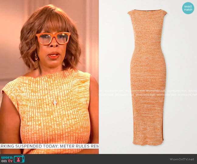 Anna Quan Drew Ribbed Dress worn by Gayle King on CBS Mornings