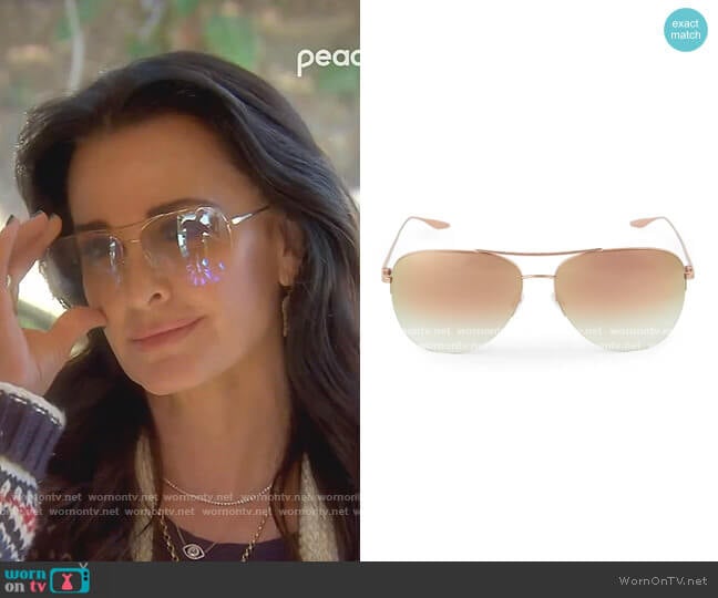 Barton Perreira Chevalier Aviator Sunglasses worn by Kyle Richards on The Real Housewives of Beverly Hills