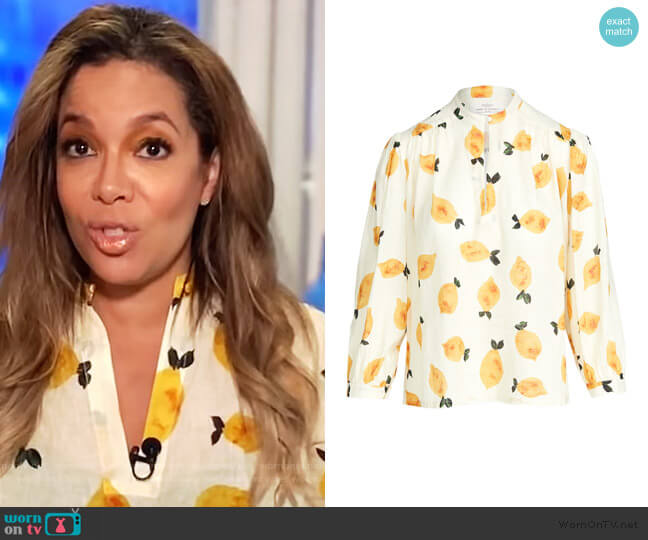Birds of Paradis Bailey Blouse worn by Sunny Hostin on The View