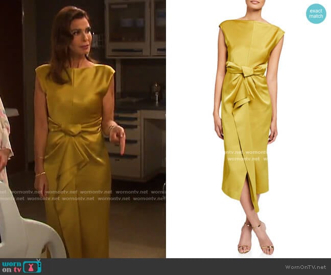 Camilla and Marc Bias-Cut Cap-Sleeve Satin Dress worn by Hope Williams (Kristian Alfonso) on Days of our Lives
