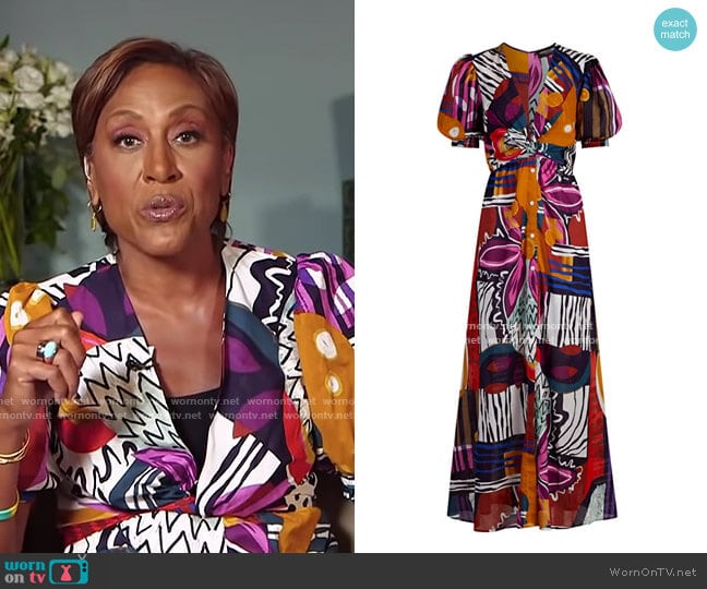 New York & Company Cotton Voile Maxi Dress - Gabrielle Union Collection worn by Robin Roberts on Good Morning America