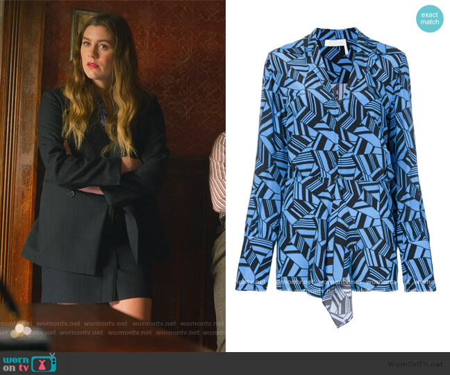 Chloe Geometric Print Blouse worn by McAfee (Laura Dreyfuss) on The Politician