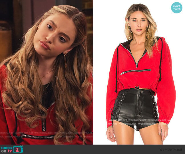 Danielle Guizio Zipper Pocket Hoodie worn by Brooke Bishop (Bella Podaras) on The Expanding Universe of Ashley Garcia