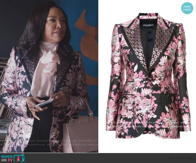 Dolce and Gabbana floral lurex jacquard jacket worn by Lady Mae Greenleaf (Lynn Whitfield) on Greenleaf