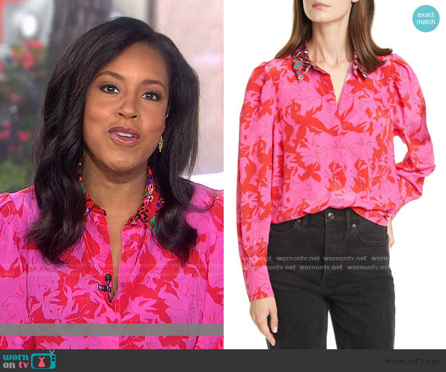 Tanya Taylor Dominique Top worn by Sheinelle Jones on Today