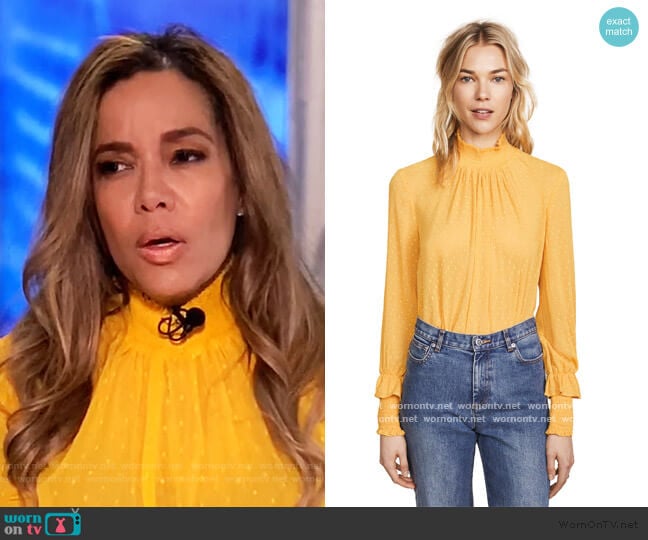 English Factory Swiss Dot Blouse worn by Sunny Hostin on The View