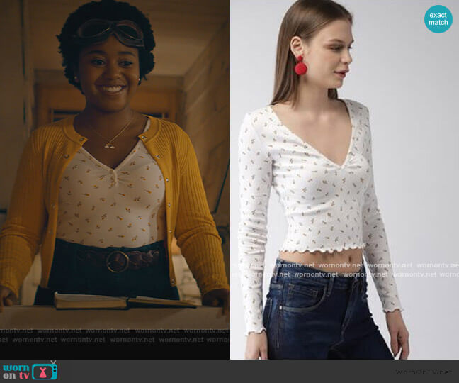 Forever 21 Floral v-neck Top worn by Beth Chapel (Anjelika Washington) on Stargirl