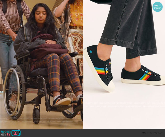 Free People Gola Coaster Rainbow Sneakers worn by Devi Vishwakumar (Maitreyi Ramakrishnan) on Never Have I Ever