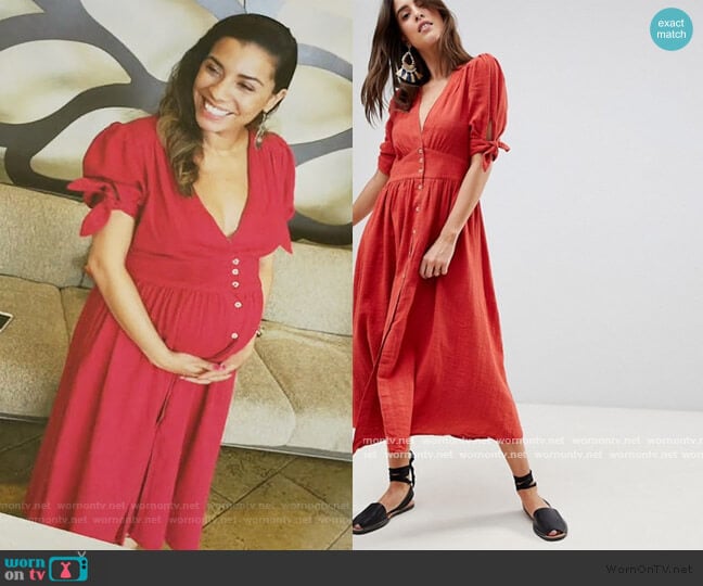 Free People Love Of My Life Button Through Midi Dress worn by Jo (Christina Vidal Mitchell) on United We Fall