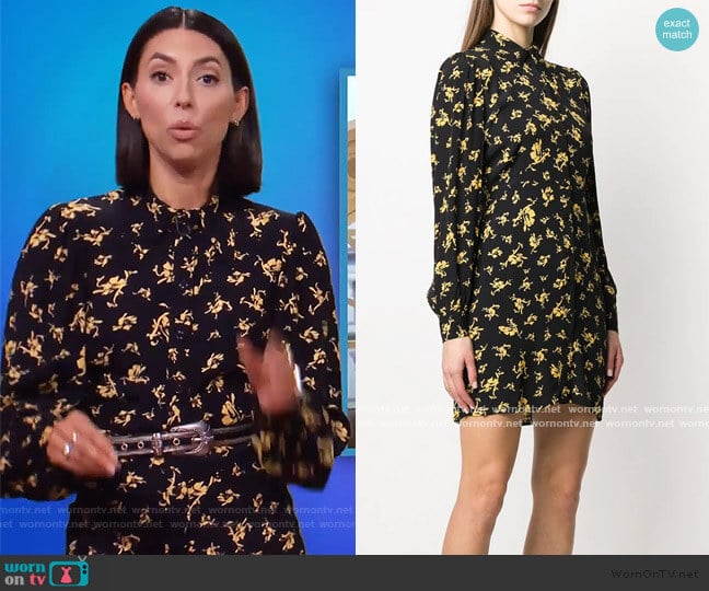 Ganni Floral Shirt Dress worn by Jade Catta-Preta (Jade Catta-Preta) on The Soup