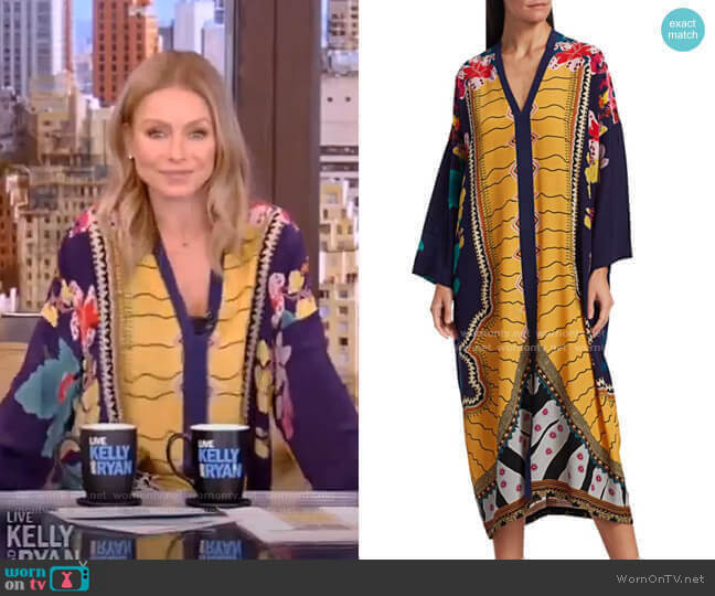 Etro Garden of Eden Silk Caftan worn by Kelly Ripa on Live with Kelly and Mark