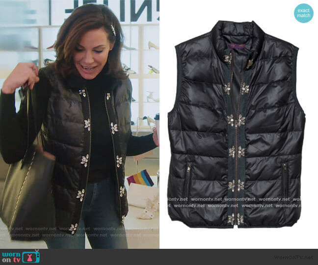 Glamourpuss NYC Glam Vest in Nylon worn by Luann de Lesseps on The Real Housewives of New York City