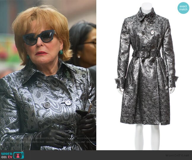 Burberry Double Breasted Brocade Coat worn by Hadassah Gold (Bette Midler) on The Politician