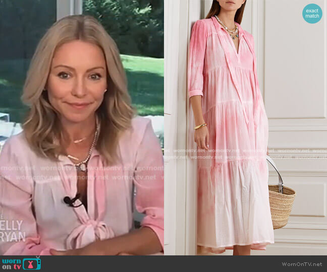 Honorine Giselle Tie Dye Midi Dress worn by Kelly Ripa on Live with Kelly and Mark
