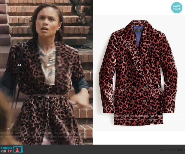 J. Crew Double Breasted Drape Velvet Blazer worn by Sophia Greenleaf (Desiree Ross) on Greenleaf