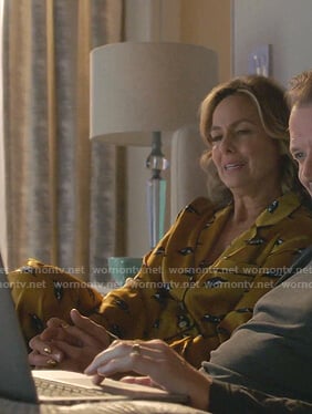 Jacqueline’s yellow eye print pajamas on The Bold Type
