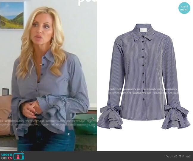 Alexis Karin Bell Sleeve Button Up worn by Camille Grammer on The Real Housewives of Beverly Hills