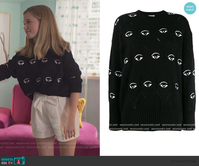 Kenzo Eye embroidered jumper worn by Stacey McGill (Shay Rudolph) on The Baby-Sitters Club
