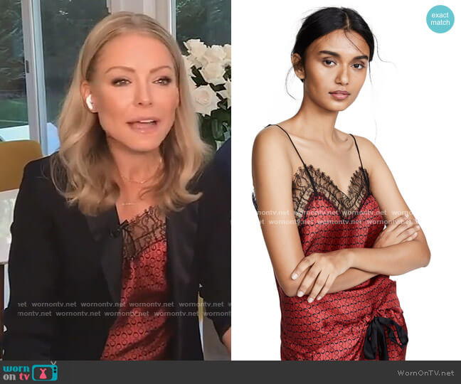 Kiki De Montparnasse Handcuff Print Cami worn by Kelly Ripa on Live with Kelly and Mark