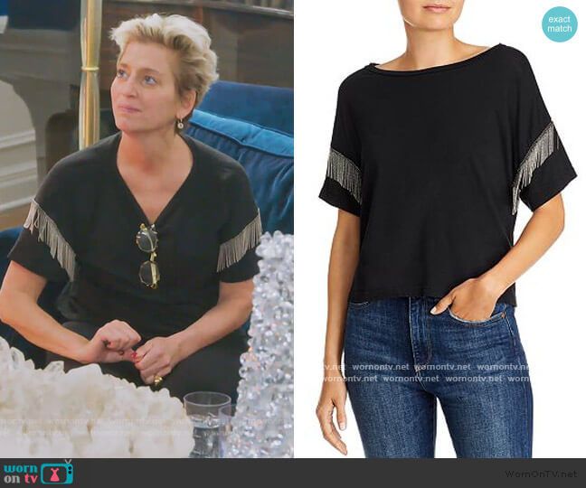 LNA Shimmy Chain-Fringed Tee worn by Dorinda Medley on The Real Housewives of New York City