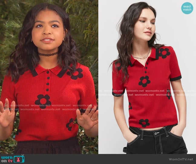 Lazy Oaf ‘70s Flower Polo Top