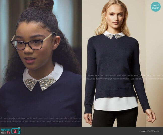Ted Baker Liaylo Sweater worn by Mary-Anne Spier (Malia Baker) on The Baby-Sitters Club
