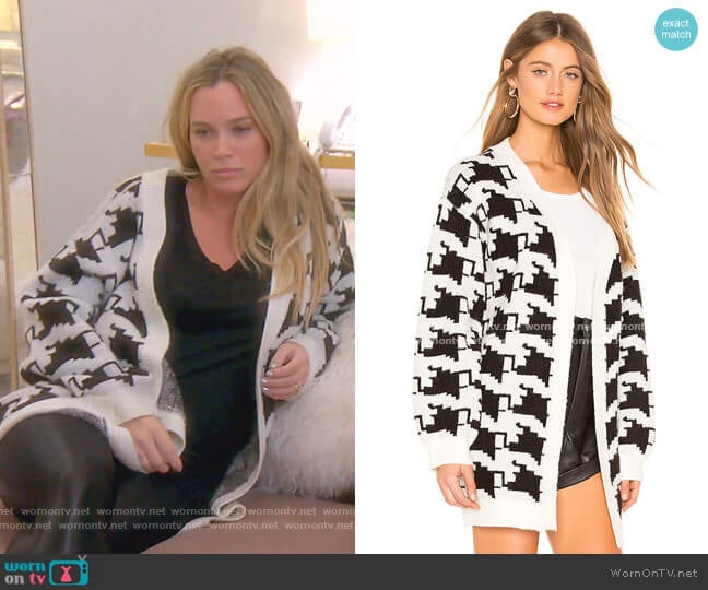Lovers + Friends Basset Cardigan worn by Teddi Mellencamp Arroyave on The Real Housewives of Beverly Hills