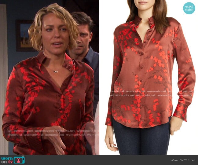 Equipment Maisa Silk Shirt worn by Nicole Walker (Arianne Zucker) on Days of our Lives