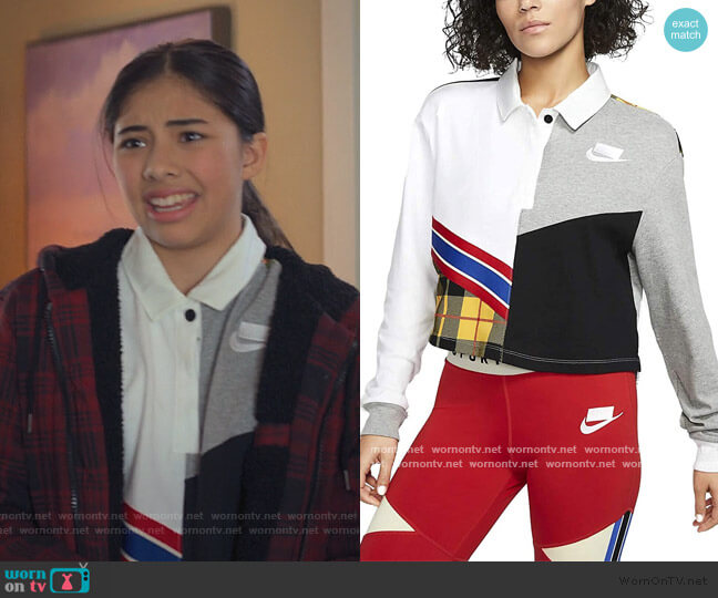 Nike NSW Nsp Polo Ls Rugby worn by Dawn Schafer (Xochitl Gomez) on The Baby-Sitters Club
