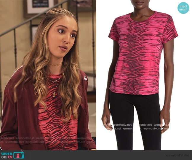 Pam and Gela Tiger Crop Tee worn by Brooke Bishop (Bella Podaras) on The Expanding Universe of Ashley Garcia