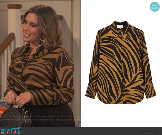 Phillip Lim 3.1 Caramel Zebra-print Silk Shirt