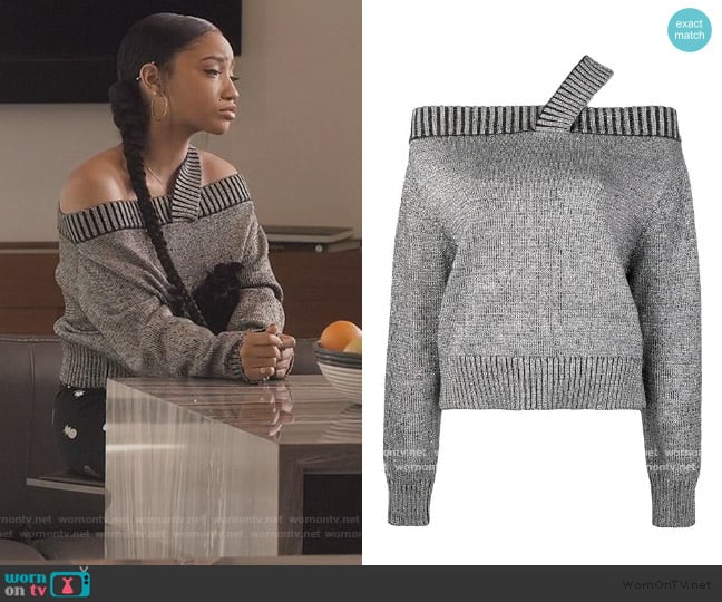 Rta Beckett sequinned sweater worn by Zora Greenleaf (Lovie Simone) on Greenleaf