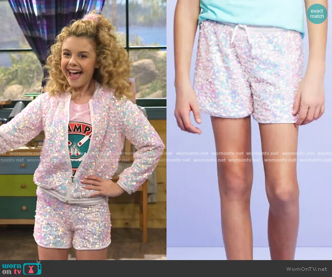 More Than Magic Sequin Shorts worn by Destiny Baker (Mallory James Mahoney) on Bunkd