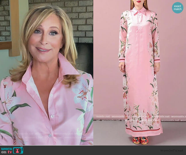Sonja Floral Collar Maxi Dress worn by Sonja Morgan on The Real Housewives of New York City