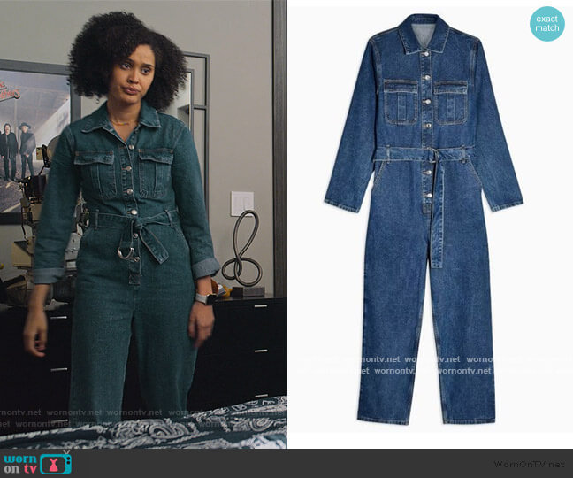 Topshop Utility Double Belt Boiler Jumpsuit worn by Fabiola Torres (Lee Rodriguez) on Never Have I Ever