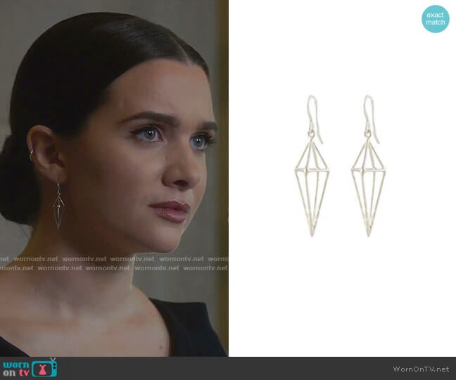 Peggy Li Triangle Cage Earrings worn by Jane Sloan (Katie Stevens) on The Bold Type