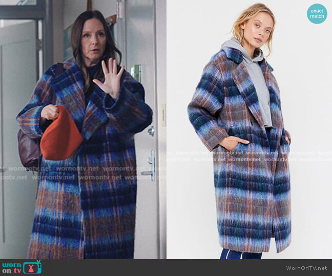 Urban Outfitters Oversized Plaid Wool Overcoat