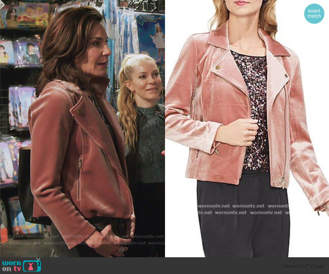 Vince Camuto Velvet Moto Jacket worn by Luann de Lesseps on The Real Housewives of New York City