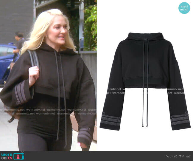 Vera Wang Cropped Hoodie worn by Erika Jayne on The Real Housewives of Beverly Hills
