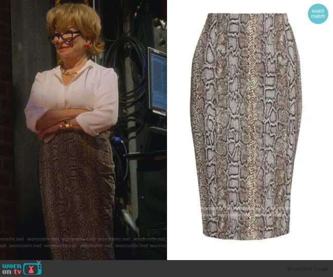 Victoria Beckham Snake Pencil Skirt worn by Hadassah Gold (Bette Midler) on The Politician