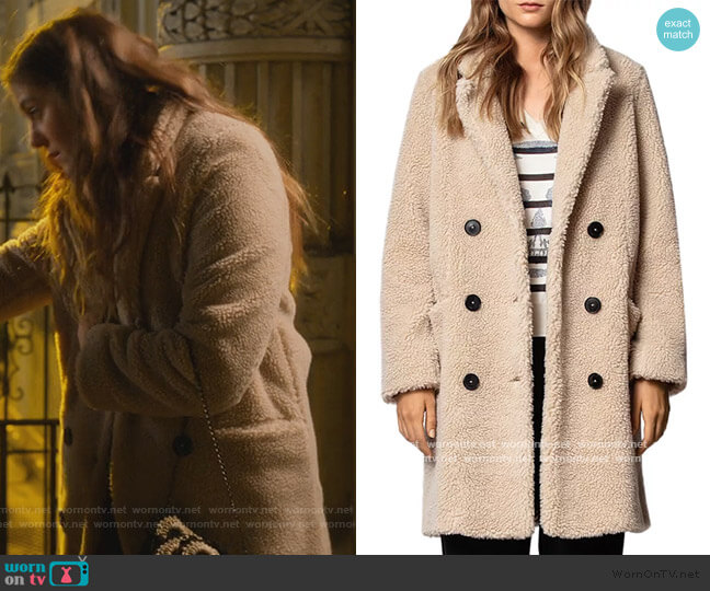 Zadig & Voltaire Mint Teddy-Bear Coat worn by McAfee (Laura Dreyfuss) on The Politician