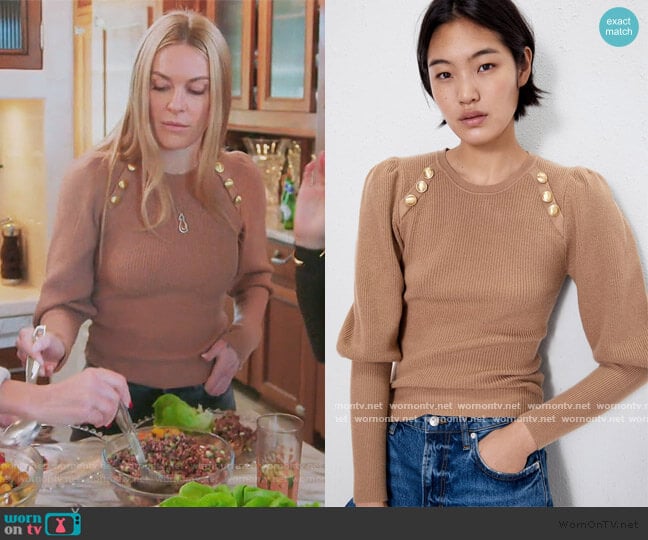 Zara Button Detail Sweater worn by Leah McSweeney on The Real Housewives of New York City